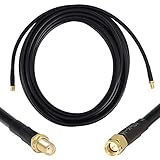 25 ft Low-Loss Coaxial Extension Cable (50 Ohm) SMA Male to SMA Female Connector, GEMEK Pure Copper Coax Cables - Antenna Lead Extender for 3G/4G/5G/LTE/ADS-B/Ham/GPS/WiFi/RF Radio Use (Not for TV)