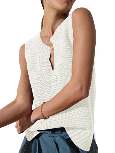 Saodimallsu Womens Sleeveless Sweater Vest Lightweight V Neck Spring Sweater Tank Tops Casual Knit Tunic Cami Shirts4