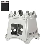 Mini Holzofen Outdoor Klein, Zeltofen für Hobo Kocher, Campingkocher, Faltbar & Tragbar, Kompakter...