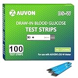 AUVON DS-W Draw-in Blood Glucose Test Strips for use with AUVON DS-W Diabetes Sugar Testing Meter (No Coding Required, 100 Count)