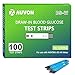 AUVON Blood Glucose Test Strips (100 Count) for use with AUVON DS-W Diabetes Sugar Testing Meter (No Coding Required, 2 Box of 50 Each)