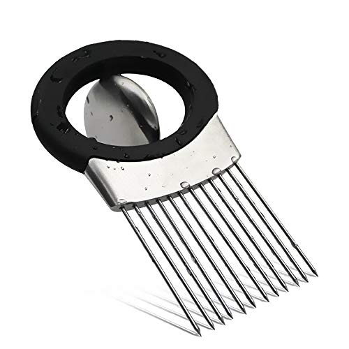 Stainless Steel Onion Holder Tomato Lime Lemon Slicer Chopper All-In-One Slicing Tools with Oder Remover