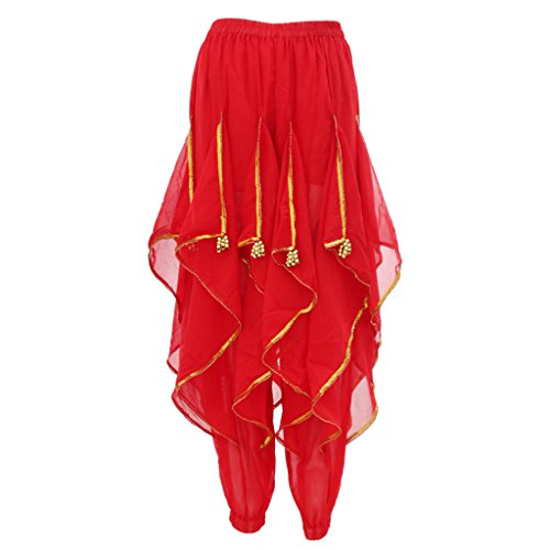 Pantalon de danse pour femme pour la danse du ventre costume fluide taille élastique