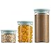 Godinger Food Storage Containers, Stackable Organization Canister Glass Jars - Mixed, Set of 3