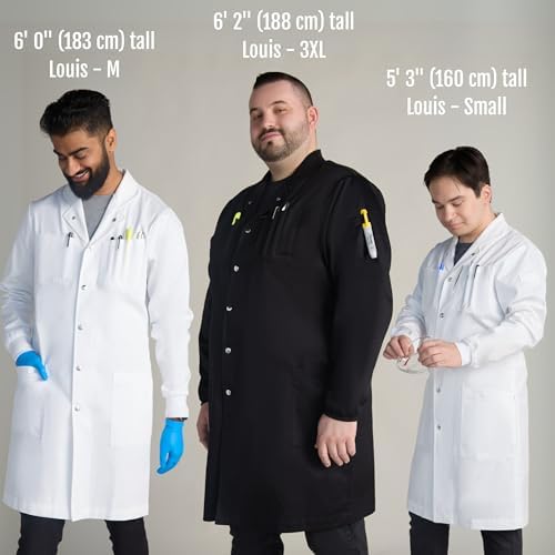 The Lab Coat Project - 100% algodão química masculina 6 bolsos