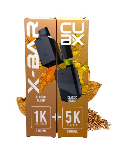 CUBX- double pod remplissable (batterie non incluse) sans nicotine ni tabac, Vente interdite aux personnes âgées de moins de18 ans (saveur : Classic Blond)
