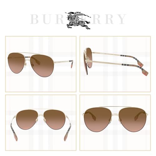 BURBERRY BE3113 Ferry Aviator Sunglasses for Women +BUNDLE with ACCESSORY EYEWEAR KIT4