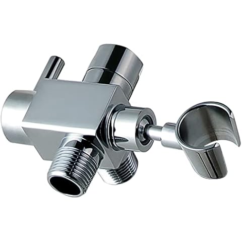 G-Promise Metal 3 Way Shower Arm Diverter with Handshower Mount,4 Settings Diverter with Shut-off for Hand Showerhead and Fixed Spray Head, Bathroom Universal Shower System Replacement Part (chrome) Cover