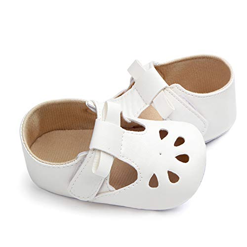 Image of MK MATT KEELY Baby Girl Shiny Mary Jane Lovely Baby Sandals Soft Sole Toddler Shoes First Walkers Crib Shoes