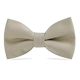 WELROG Klassische gebundene Fliege Kids & Men’Formal Solid Tuxedo Gabardine Einstellbare Fliege Krawatte für Erwachsene & Kinder für Hochzeitsfeier Ausgefallene Plain Bowties (Khaki)
