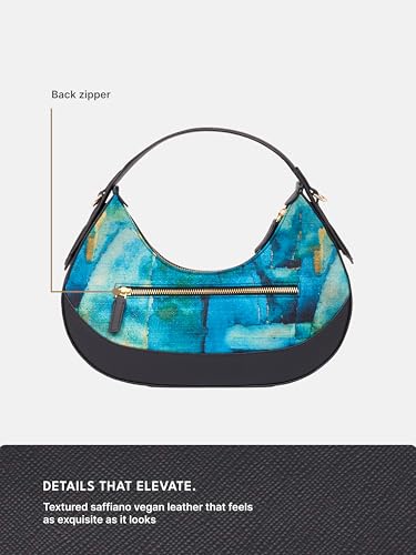 Image of ZOUK Women's Vanya Baguette | Crossbody Vegan Leather Sling Bag | Detachable Strap