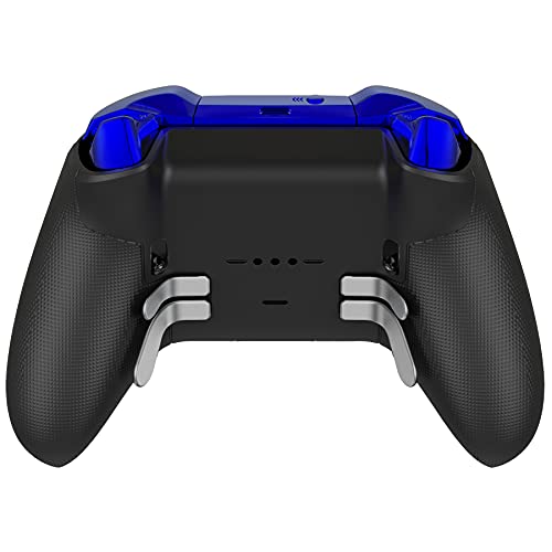 Image of eXtremeRate Chrome Blue Replacement Buttons for Xbox One Elite Series 2 Controller, LB RB LT RT Bumpers Triggers ABXY Start Back Sync Profile Keys for Xbox Elite Series 2 Core Controller Model 1797