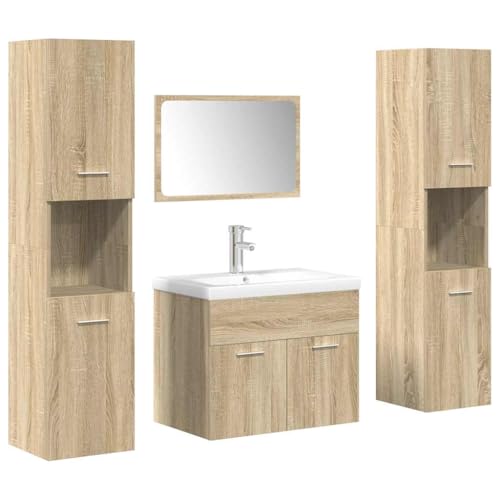 vidaXL Ensemble de Meubles de Salle de Bain 5 pcs chêne Sonoma