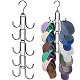 NAKBINX Hat Organizer for Closet, Collapsible Caps Rack with 10 Rotatable Large Hooks, Holds Up to 40 Baseball...