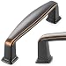 Koofizo Square Foot Cabinet Arch Pull - Oil Rubbed Bronze Furniture Handle, 3 Inch/76mm Screw Spacing, 10-Pack for Kitchen Cupboard Door, Bedroom Dresser Drawer, Bathroom Furniture Hardware