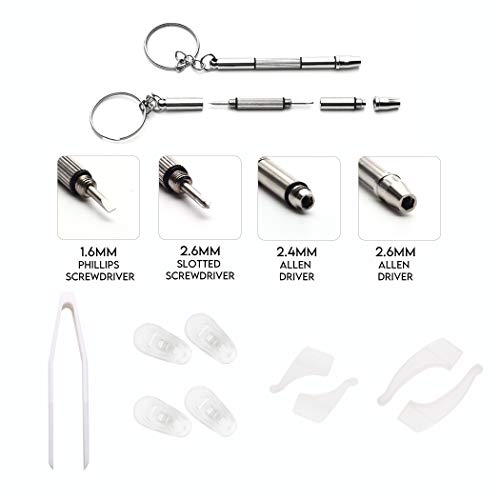 Precision Screwdriver Set, Eyeglass Repair Kit With 10-Style Screwdrivers/Nose Pads/4 In 1 Portable Screwdrivers/Ear Hook/Tweezer For Eyeglasses Sunglass Watch Calculator (With 70-Style Screws) #TOP3