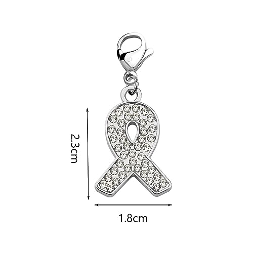 Image of CHOORO White Lung Cancer Ribbon Awareness White Ribbon Zipper Lung Cancer Survivor Gift