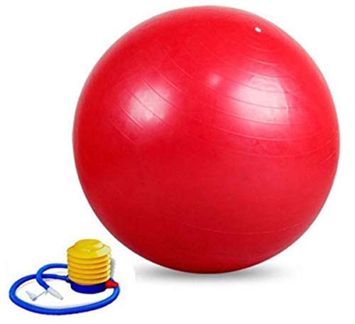 ORANCLE CARE Anti-Burst Rubber Gym Ball with Free Foot Pump | for Exercise, Workout, Yoga, Pregnancy, Birthing, Balance & Stability (Red, 85 CM)