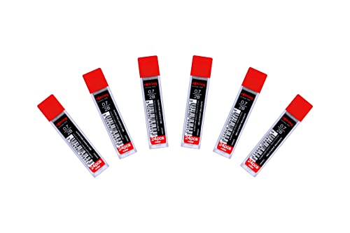 rOtring 0.7mm 2B Super Polymer Strong Dark Pencil Lead Refills for Mechanical Pencils - 144 Leads in Total - Pack of 6 Tubes