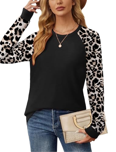 Image of Saloogoe Tunic Sweatshirts for Women Crewneck Lightweight Sweaters Raglan Long Sleeve Shirts Fall Fashion Tops 2026