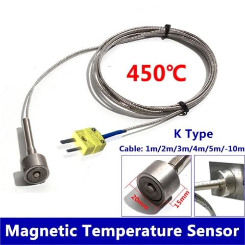 Sensor de temperatura termopar tipo K 0-450°C con cable blindado para lecturas estables 2