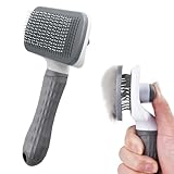 Cat/Dog Brush for Grooming - Self Cleaning Pet Shedding Brushes with Rounded Pins for Short Haired Cats and Small Dogs