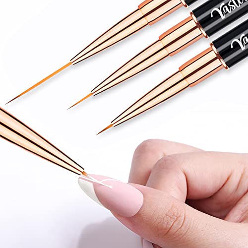 Image of Yasterd Nail Art Brush Set,Professional 5pcs Double-Ended Nail Art Brushes