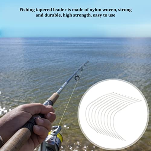 Syrehaar Fishing Tapered Leader Nylon Braided Fly Fishing Line Loop Connector White 30Lb 10Pcs #TOP6