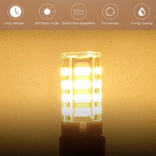 GY6.35/G6.35 AC/DC12V LED Bulb 4W Equivalent to 35-40W GY6.35 Halogen Lamp T4 JC Type Bi-pin Base Warm White 2700K, Non-dimmable (5 Pack)