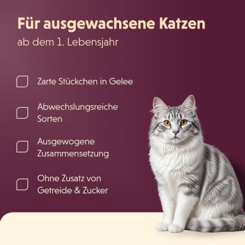 animonda Vom Feinsten Adult Raffinesse Katzenfutter in Gelee mit Huhn und Rind (24 x 85 g), Nassfutter mit Taurin und Vitamin D3… – Ansicht 4
