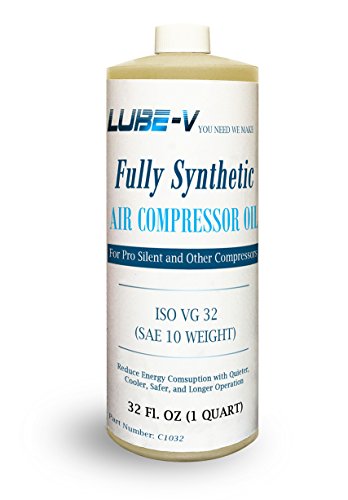 Lube-V ISO 32 Synthetic Compressor Oil Lubricant for Silentaire Super Pro Silent, Compare to Sincom 32E (1 Quart (32 oz))