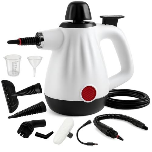 ZAPSTEAM Steam Cleaner Handheld, Upholstery Steam Cleaners for The Home Multi Purpose, Hand Held Steam Cleaner for Sofa, Car, Tile, Kitchen, Curtains, Carpets, Window, with 9 Accessories & 350ml Tank