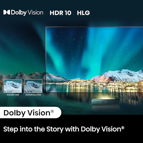Hisense 100L5H Laser TV Ultra Short Throw Projector with 100" ALR High Gain Screen, 4K UHD, 2700 ANSI Lumens, Dolby Vision & Atmos, HDR10, Google TV, Netflix - Image 12