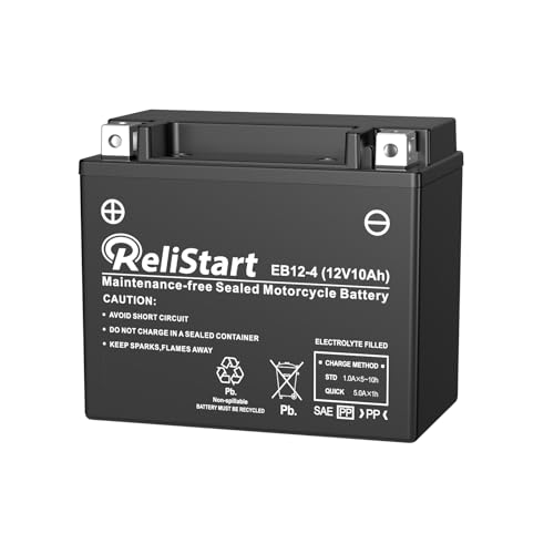 Image of Motorcycle Battery YTX12-BS 12V 10Ah, Powersports Batteries High Performance, AGM Maintenance Free Battery for Bike ATV Scooter