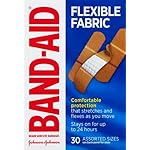 Band-Aid Brand Flexible Fabric Adhesive Bandages, Comfortable Sterile Protection & Wound Care for Minor Cuts & Burns, Quilt-Aid Technology to Cushion Painful Wounds, Assorted Sizes, 30 ct