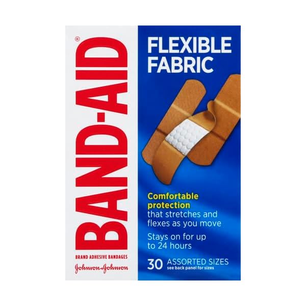 Band-Aid Brand Flexible Fabric Adhesive Bandages, Comfortable Sterile Protection & Wound Care for Minor Cuts & Burns, Quilt-Aid Technology to Cushion Painful Wounds, Assorted Sizes, 30 ct