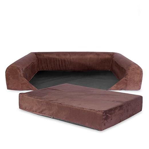 KOPEKS - Replacement Cover (Only) for - Deluxe Orthopedic Memory Foam Sofa Lounge Dog Bed - XL - Brown