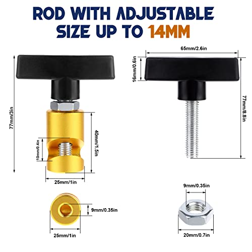 Image of 6 PCS Car Hood Prop Struts Clamp Lift Support Retaining Clip Rod Retaining Holder Tool (Yellow, Blue and Red)