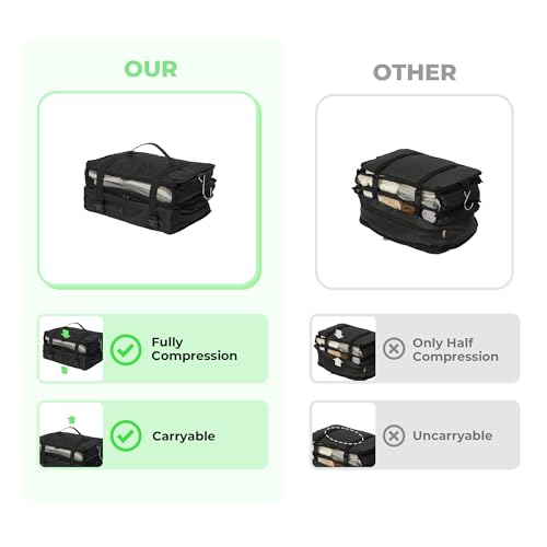 GRANNY SAYS Hängeregal Stoff mit 3 Fächern, Koffer Organizer Hängend, Faltbare Kleiderschrank Organizer Hängend, Tragbares Reiseregal, Schwarz Gepäck Organizer, Portable Hanging Travel Organizer