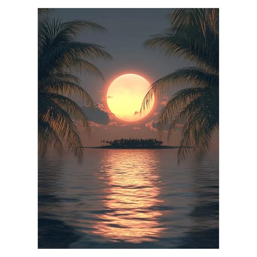 DIY 日没 数字油絵 風景 数字塗り絵画 手芸キット 135x100 Cm 絵画 インテリア 手作りキット ビッグサイズ 複数サイズ 子供 初心者 ペイントバイナンバー 画材 Painting by Numbers 適用対象そして自宅 壁飾り お歳暮誕生