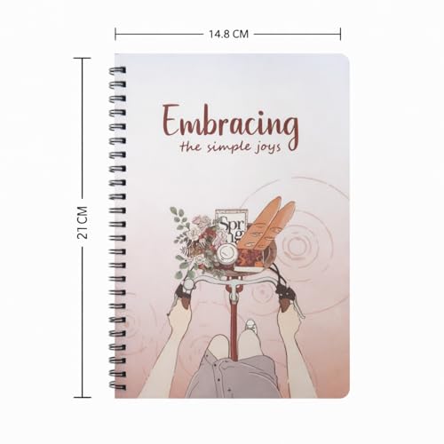Image of PAPBOO A5 Handy, Embrace, Easy to Carry Spiral Wiro Notebook : 100 GSM Natural Shade Paper, Dot Grid, 120 Pages, Journal, Diary, Gift