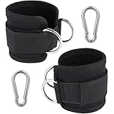 2パック アンクルストラップ ケーブルマシン用 足首ストラップ 調節可能 フィットネス アンクルバンド ジム、男性、女性用のダブル D リング足首カフス