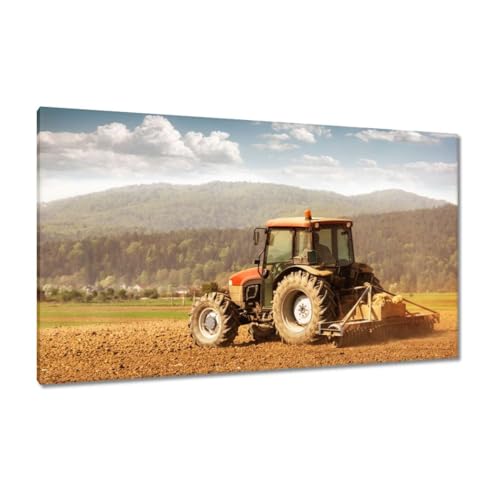 Peinture toile ferme tracteur 120x70 | Habillez vos grands murs vides H9731Z