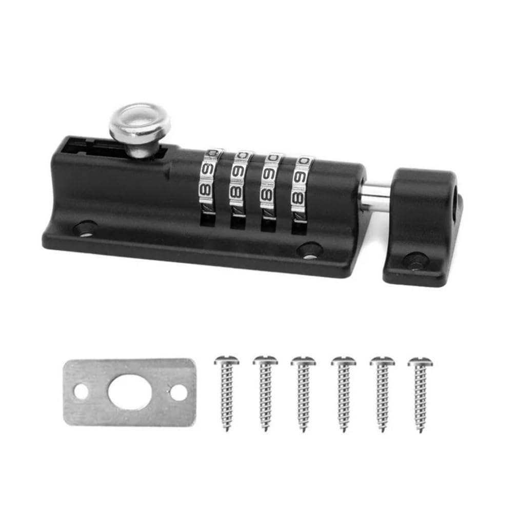 Resetable Combination Gate Latch Lock,Keyless Door Bolt(Black)