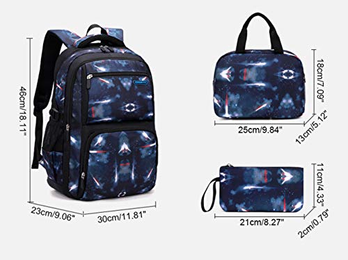 JiaYou Mochila de galáxia com estampa espacial para meninos, primária, ensino médio, mochila masculi