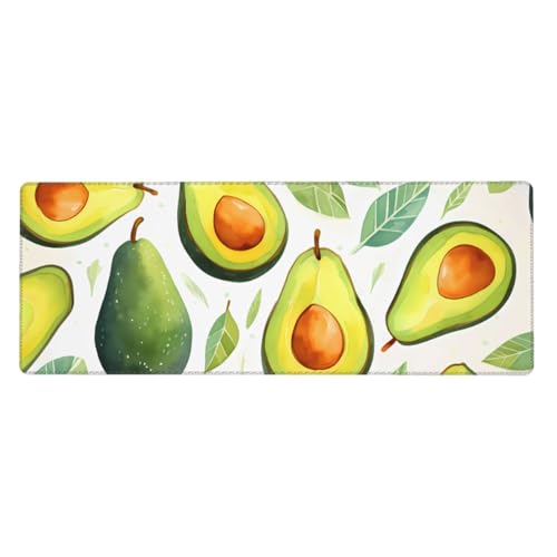 Tapis de souris avocat 80x30 cm en caoutchouc antidérapant pour bureau