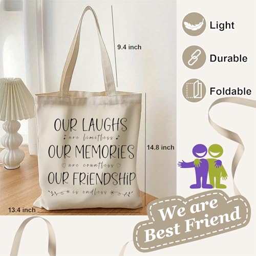 Bolso tote de lona para mujer con diseño de amistad miniatura 5