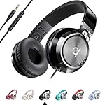Artix® CL750 Premium Wired On Ear Headphones with Microphone, Comfortable Noise Isolating Design, 3.5mm Aux Headphone for Laptop, PC, Mobile, Tablet, Adults, Men, Women, Boys and Girls – Black