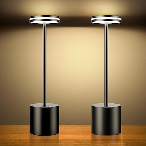 Hapfish 2 Pack Rechargeable Cordless LED Table Lamp, 5000mAh Battery Operated Table Lamps, 3 Color Modes, Dimmable, USB Desk Light for Home, Dining, Indoor, Outdoor, Living Room – Black Hapfish 2 Pack Rechargeable Cordless LED Table Lamp, 5000mAh Battery Operated Table Lamps, 3 Color Modes, Dimmable, USB Desk Light for Home, Dining, Indoor, Outdoor, Living Room – Black