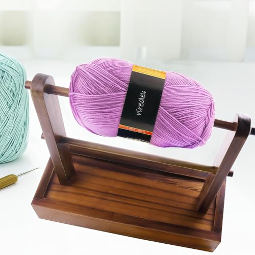 Image of Yarn Holder Dispenser for Crocheting,Yarn Storage Box,Walnut | For Crocheting, Yarn Storage Box, Easy Assembly
